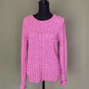 Bright magenta pink speckled blended oversize pullover top